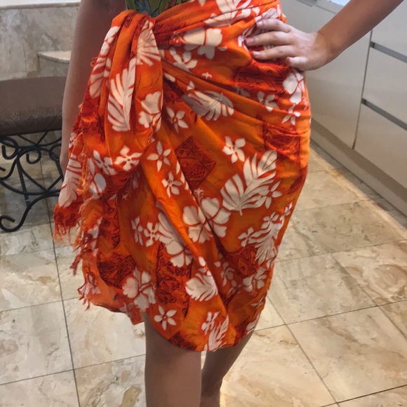 orange sarong skirt